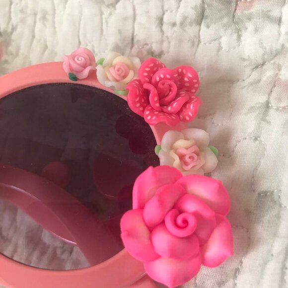 Girls Big Pink Dress Up Sunglasses with Flowers Beach Summer Vacation Floral - Picture 6 of 9